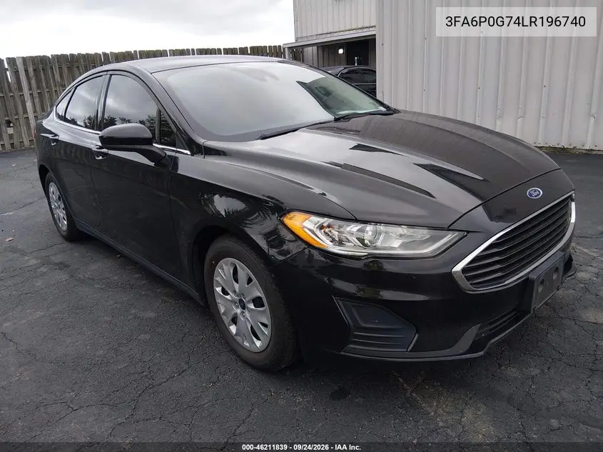 FORD FUSION 2020, VIN 3FA6P0G74LR196740