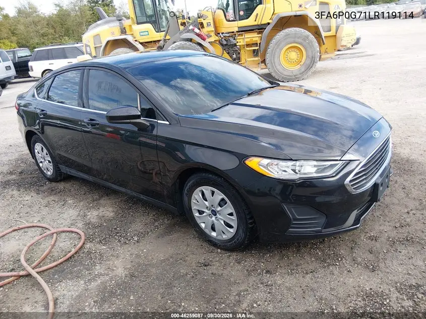 FORD FUSION 2020, VIN 3FA6P0G71LR119114