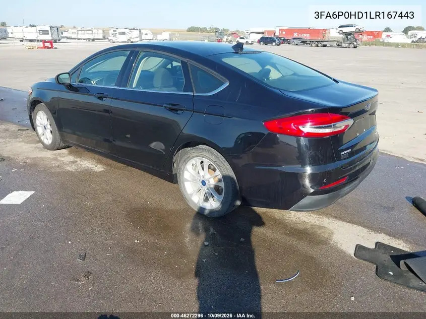 2020 FORD FUSION VIN 3FA6P0HD1LR167443 — фото 3