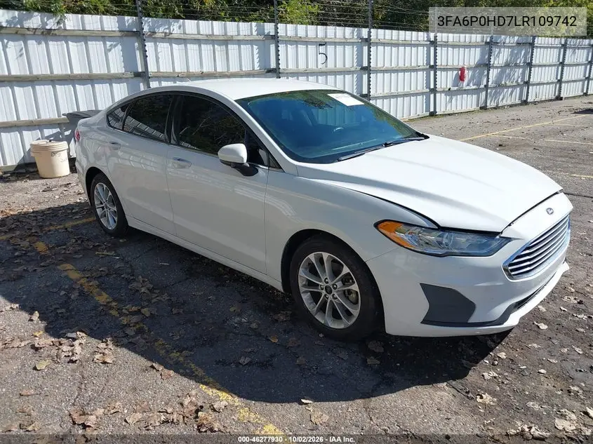 FORD FUSION 2020, VIN 3FA6P0HD7LR109742
