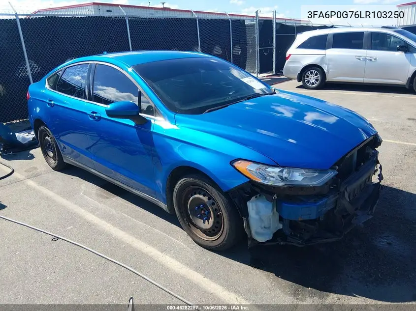 FORD FUSION 2020, VIN 3FA6P0G76LR103250