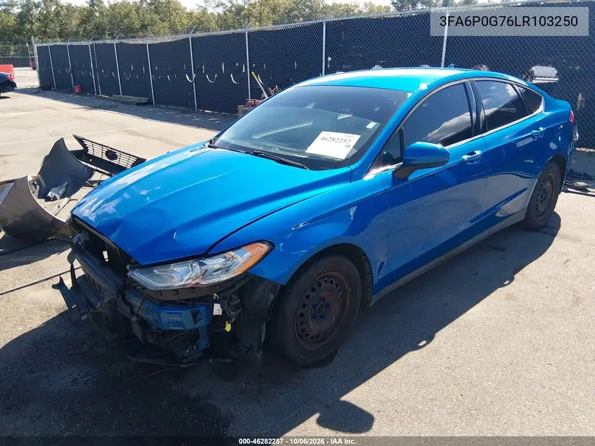 2020 FORD FUSION VIN 3FA6P0G76LR103250 — фото 2