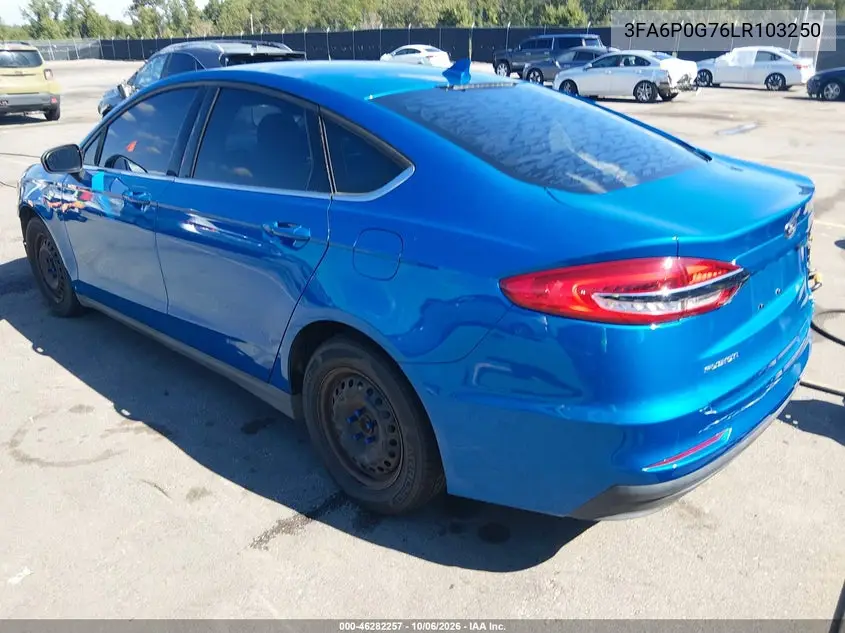 2020 FORD FUSION VIN 3FA6P0G76LR103250 — фото 3