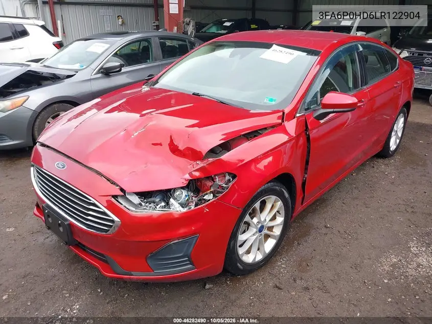 2020 FORD FUSION VIN 3FA6P0HD6LR122904 — фото 2