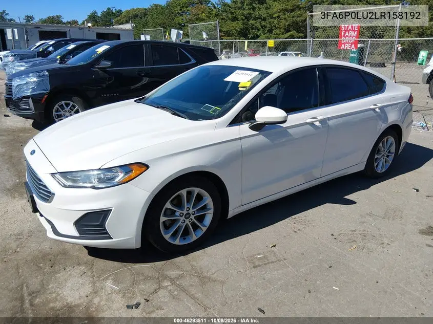 2020 FORD FUSION VIN 3FA6P0LU2LR158192 — фото 2