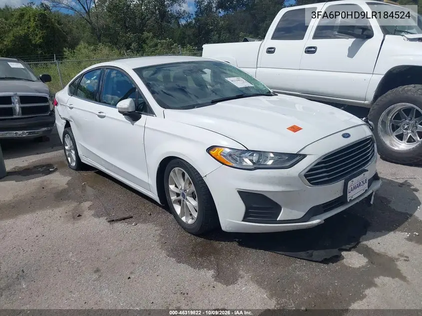 FORD FUSION 2020, VIN 3FA6P0HD9LR184524