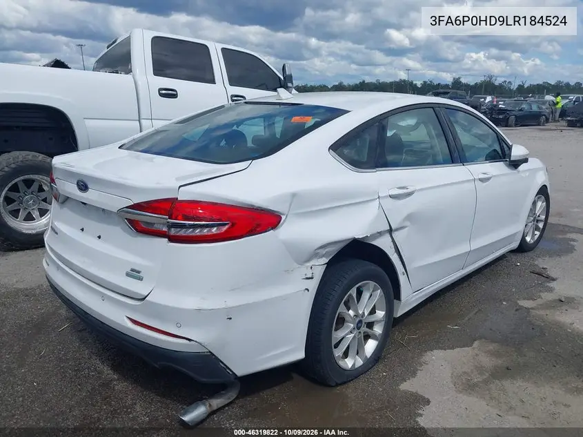 2020 FORD FUSION VIN 3FA6P0HD9LR184524 — фото 4