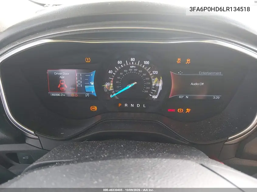 2020 FORD FUSION VIN 3FA6P0HD6LR134518 — фото 7