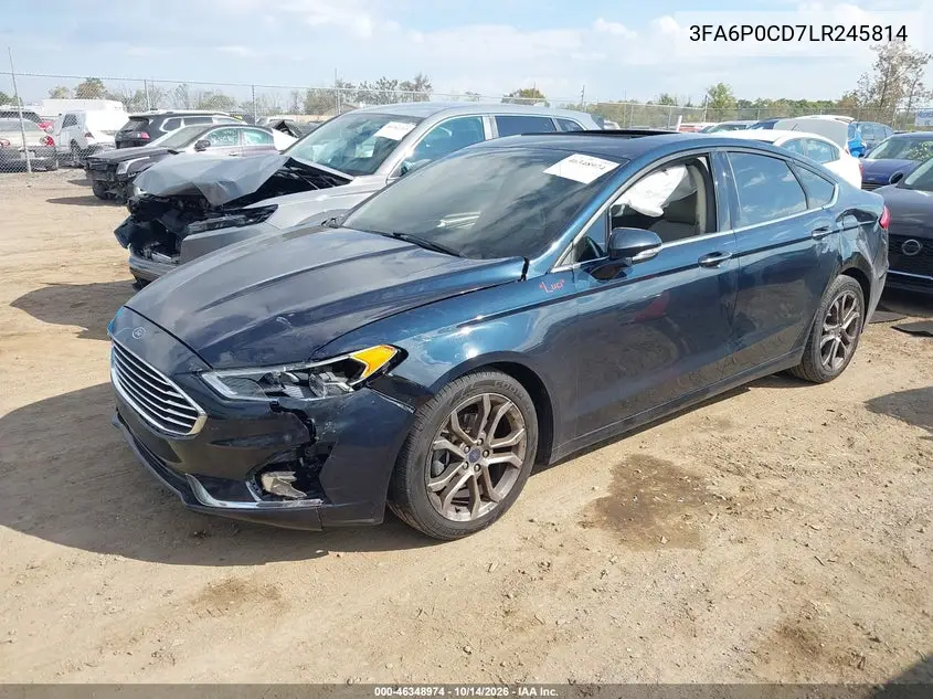 2020 FORD FUSION VIN 3FA6P0CD7LR245814 — фото 2