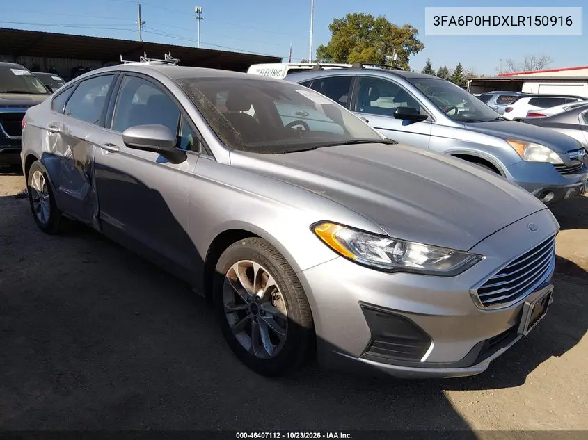 FORD FUSION 2020, VIN 3FA6P0HDXLR150916