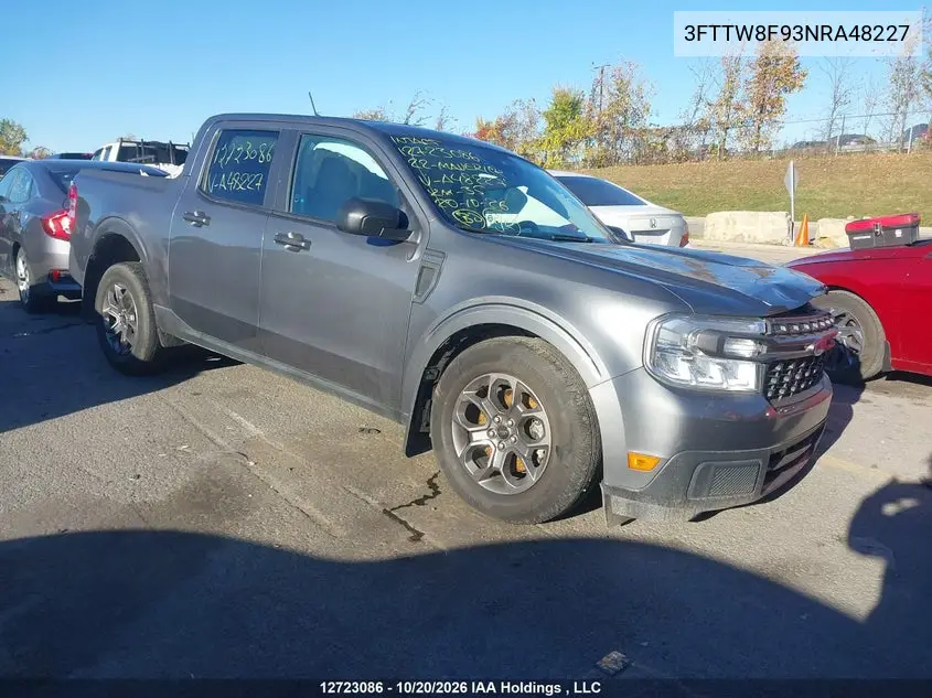 FORD MAVERICK 2022, VIN 3FTTW8F93NRA48227