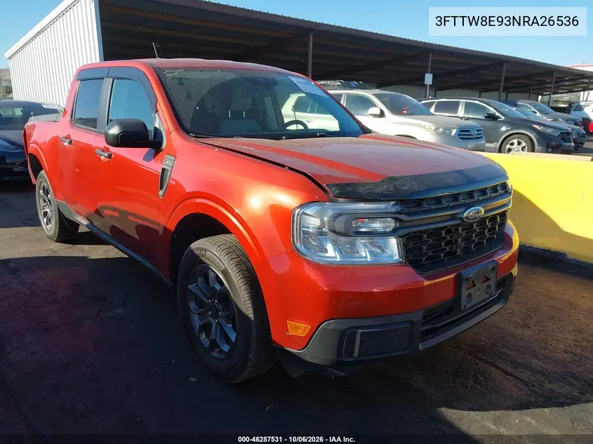 FORD MAVERICK 2022, VIN 3FTTW8E93NRA26536