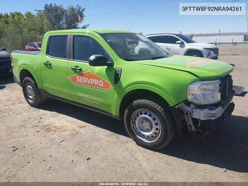 FORD MAVERICK 2022, VIN 3FTTW8F92NRA94261