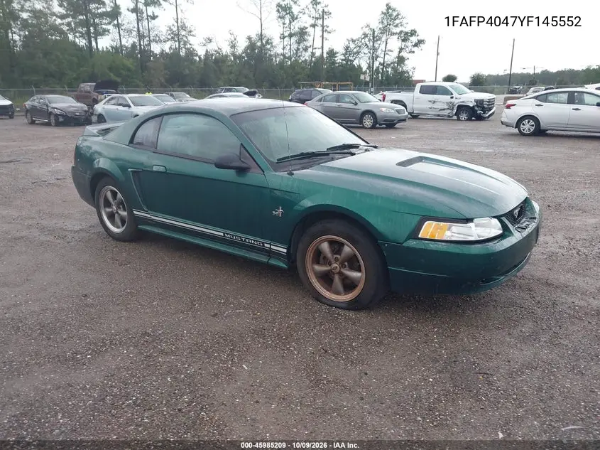 FORD MUSTANG 2000, VIN 1FAFP4047YF145552