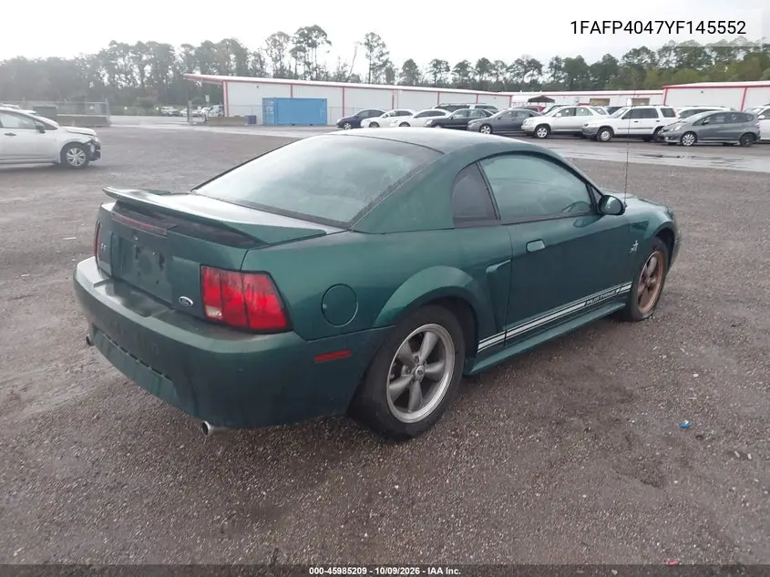 2000 FORD MUSTANG VIN 1FAFP4047YF145552 — фото 4