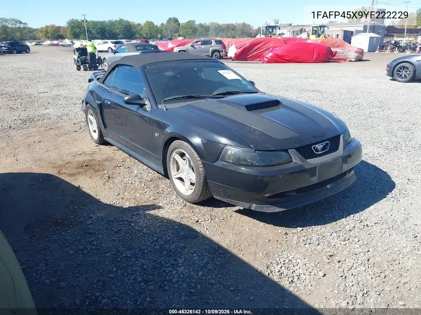 FORD MUSTANG 2000, VIN 1FAFP45X9YF222229