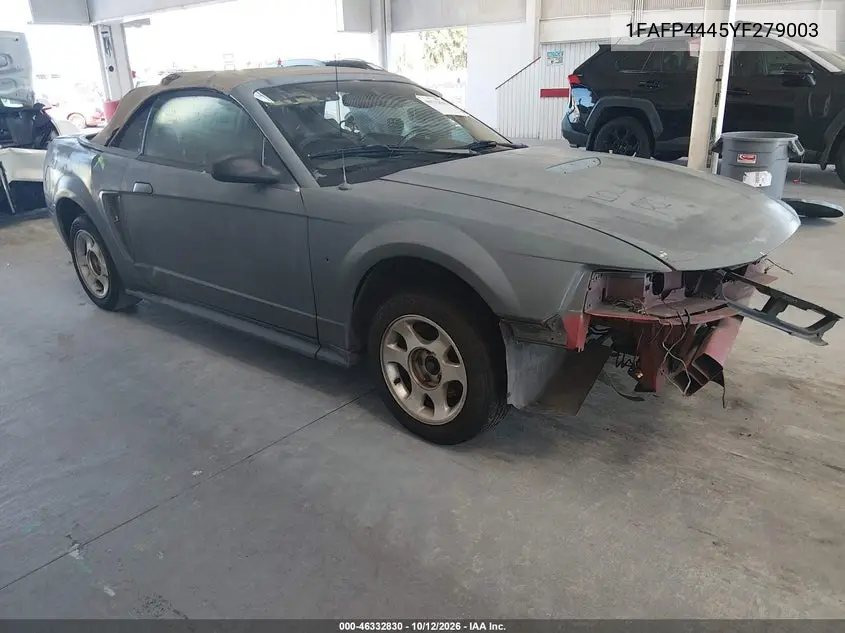 FORD MUSTANG 2000, VIN 1FAFP4445YF279003