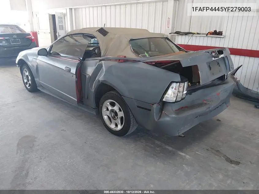 2000 FORD MUSTANG VIN 1FAFP4445YF279003 — фото 3