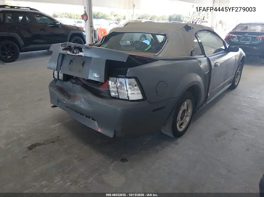 2000 FORD MUSTANG VIN 1FAFP4445YF279003 — фото 4