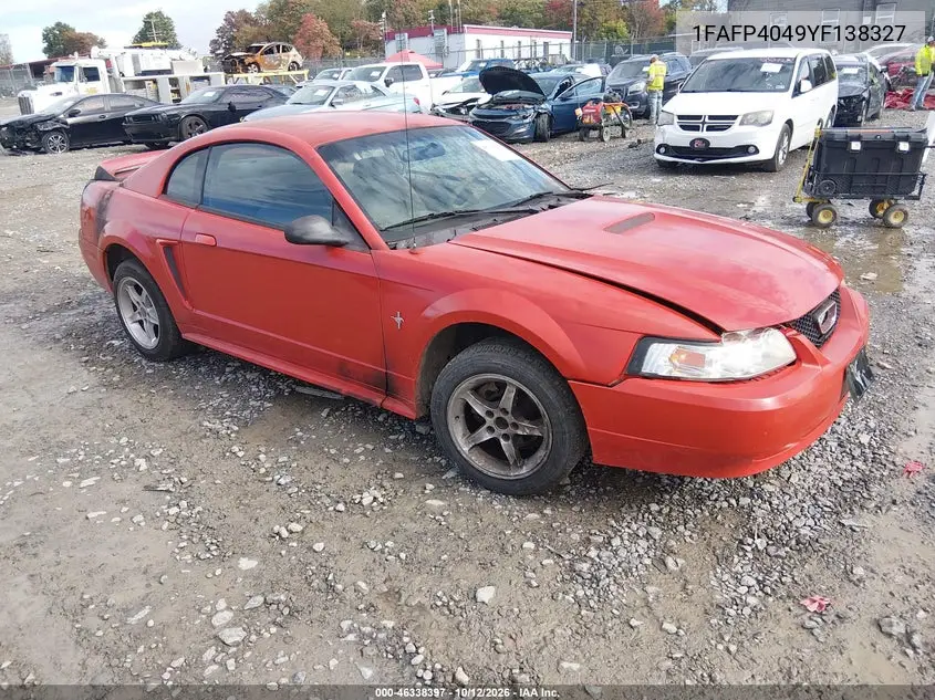 FORD MUSTANG 2000, VIN 1FAFP4049YF138327
