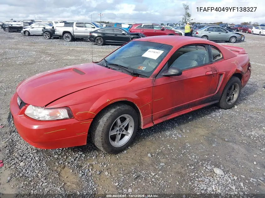 2000 FORD MUSTANG VIN 1FAFP4049YF138327 — фото 2