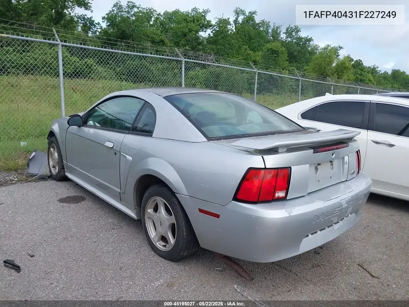 2001 FORD MUSTANG VIN 1FAFP40431F227249 — фото 3