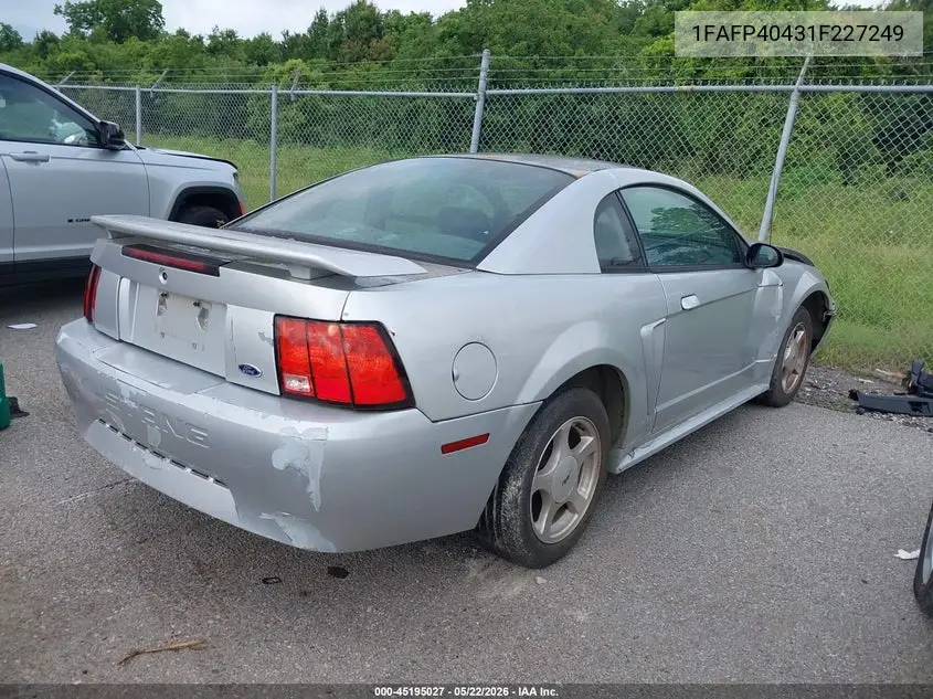 2001 FORD MUSTANG VIN 1FAFP40431F227249 — фото 4