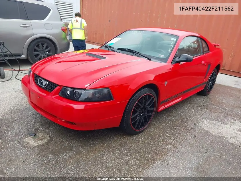 2002 FORD MUSTANG VIN 1FAFP40422F211562 — фото 2