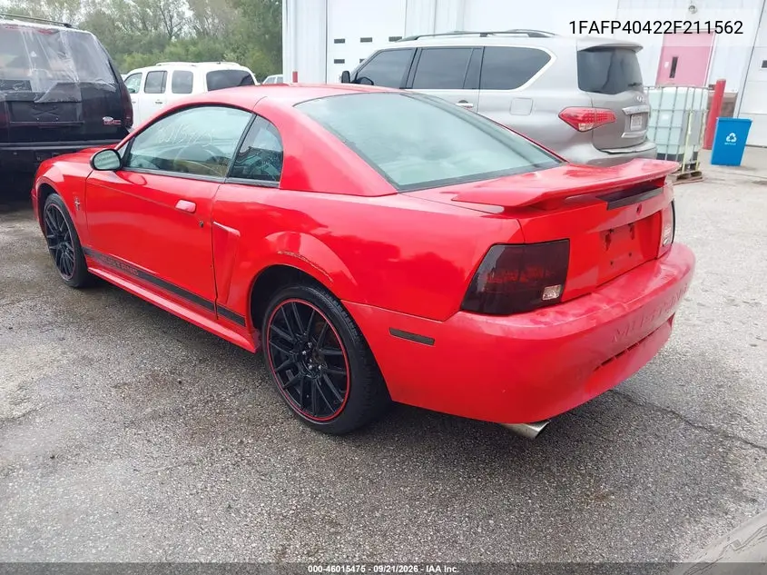 2002 FORD MUSTANG VIN 1FAFP40422F211562 — фото 3