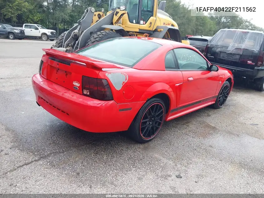 2002 FORD MUSTANG VIN 1FAFP40422F211562 — фото 4