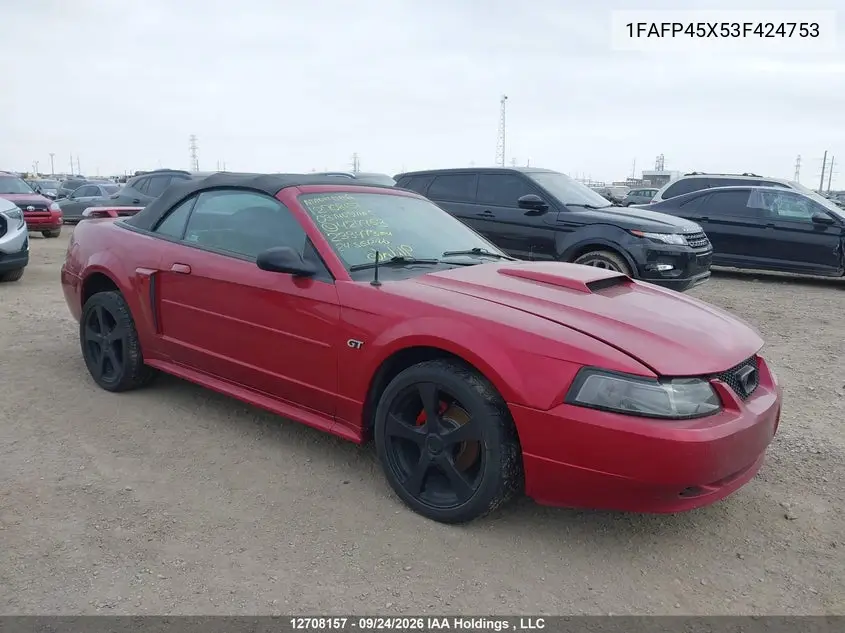 FORD MUSTANG 2003, VIN 1FAFP45X53F424753