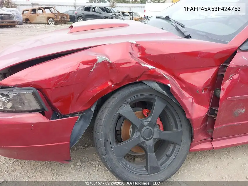 2003 FORD MUSTANG VIN 1FAFP45X53F424753 — фото 12