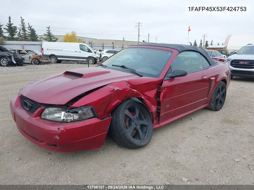 2003 FORD MUSTANG VIN 1FAFP45X53F424753 — фото 2