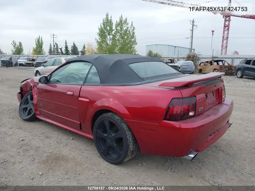 2003 FORD MUSTANG VIN 1FAFP45X53F424753 — фото 3