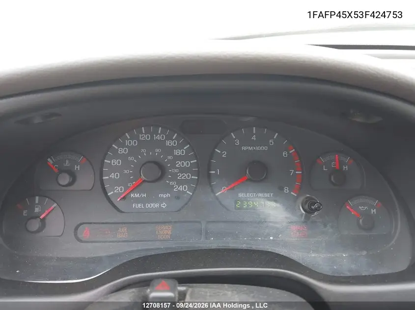 2003 FORD MUSTANG VIN 1FAFP45X53F424753 — фото 7