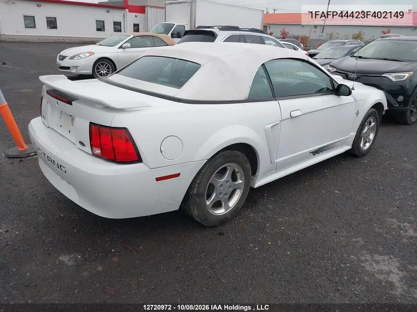 2003 FORD MUSTANG VIN 1FAFP44423F402149 — фото 4