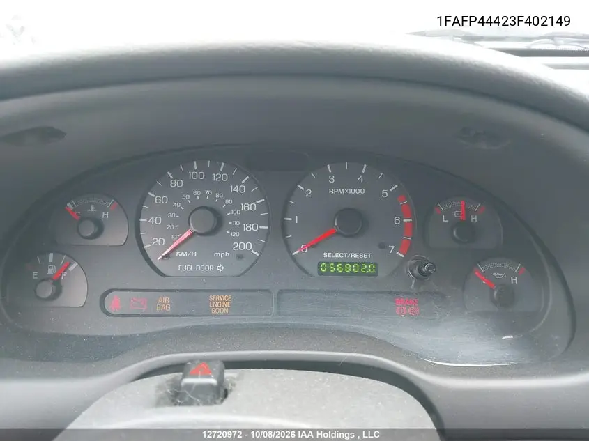2003 FORD MUSTANG VIN 1FAFP44423F402149 — фото 7