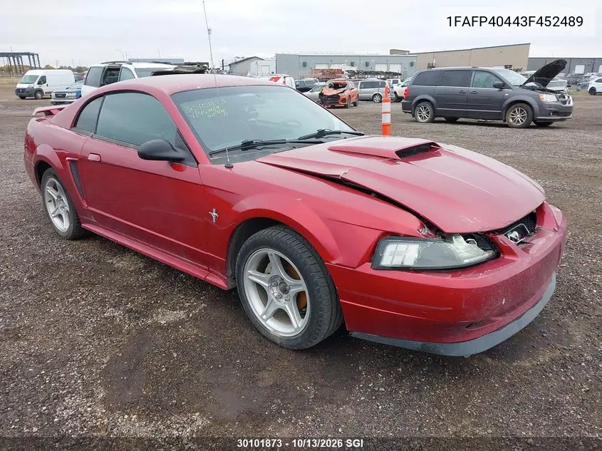FORD MUSTANG 2003, VIN 1FAFP40443F452489