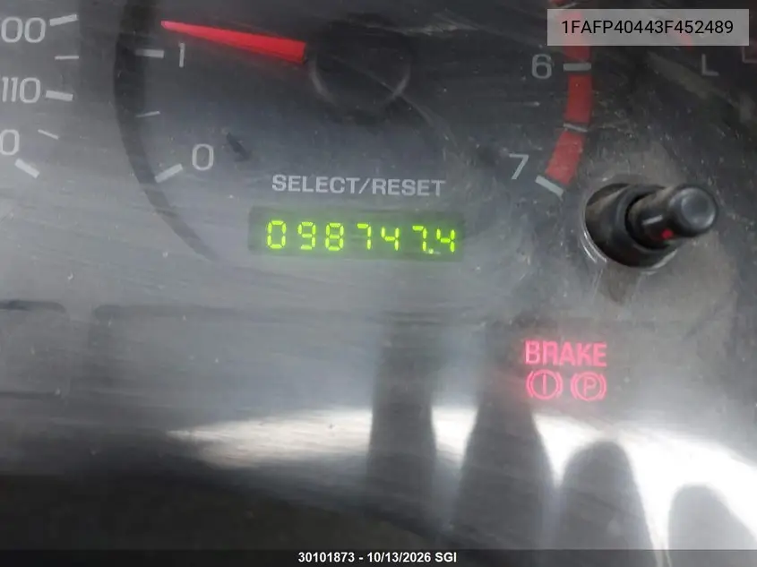 2003 FORD MUSTANG VIN 1FAFP40443F452489 — фото 12