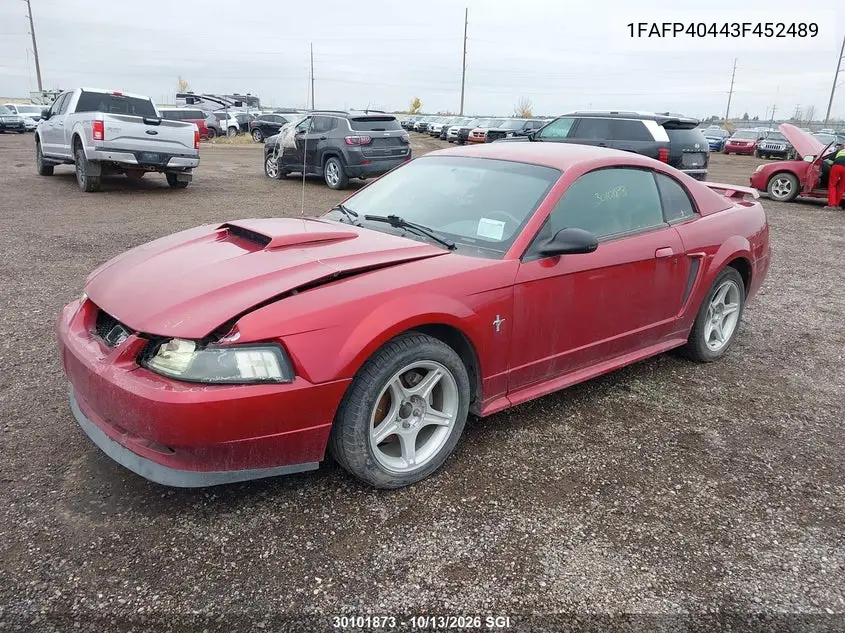 2003 FORD MUSTANG VIN 1FAFP40443F452489 — фото 2
