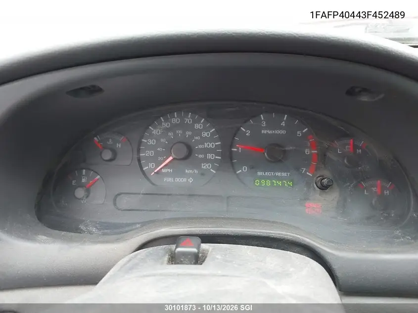 2003 FORD MUSTANG VIN 1FAFP40443F452489 — фото 7
