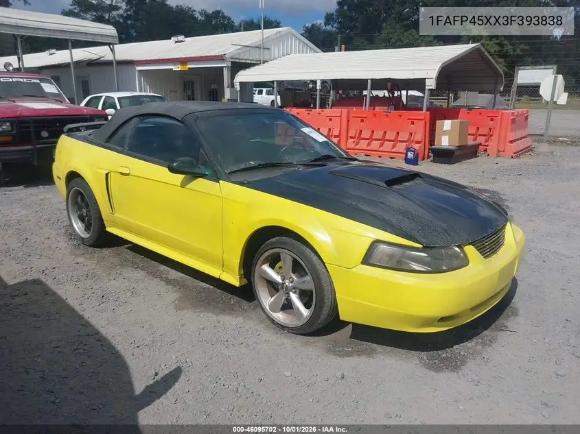 FORD MUSTANG 2003, VIN 1FAFP45XX3F393838