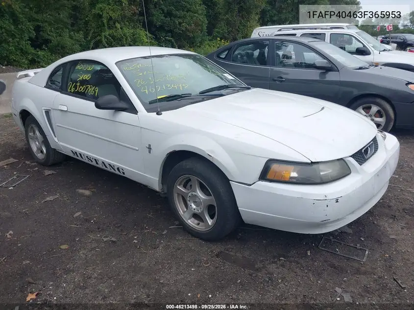 FORD MUSTANG 2003, VIN 1FAFP40463F365953