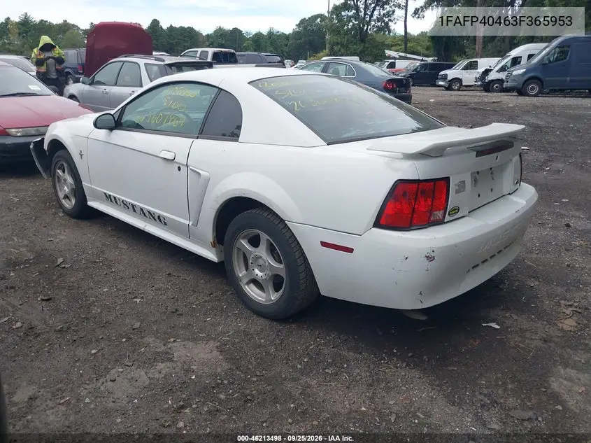2003 FORD MUSTANG VIN 1FAFP40463F365953 — фото 3