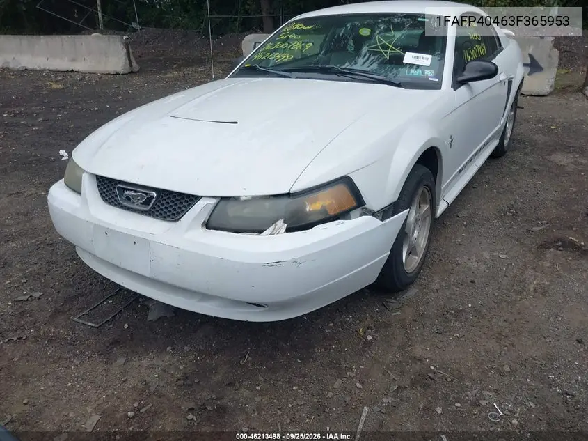 2003 FORD MUSTANG VIN 1FAFP40463F365953 — фото 6