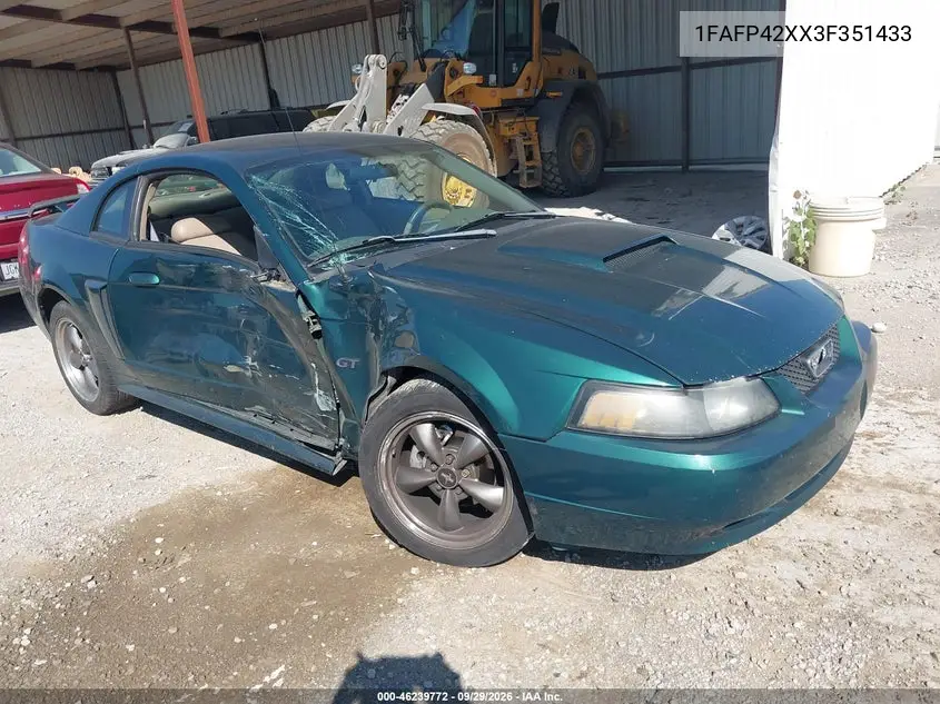 FORD MUSTANG 2003, VIN 1FAFP42XX3F351433