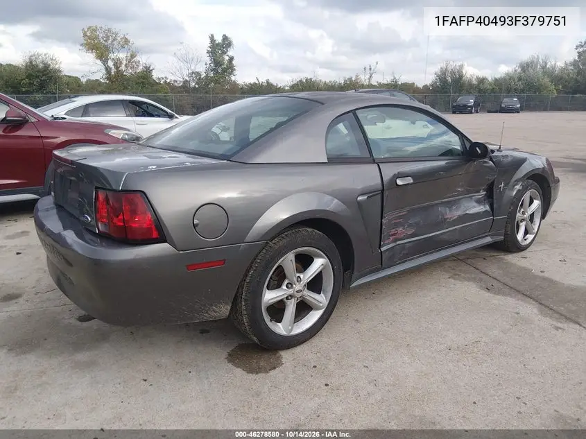 2003 FORD MUSTANG VIN 1FAFP40493F379751 — фото 4