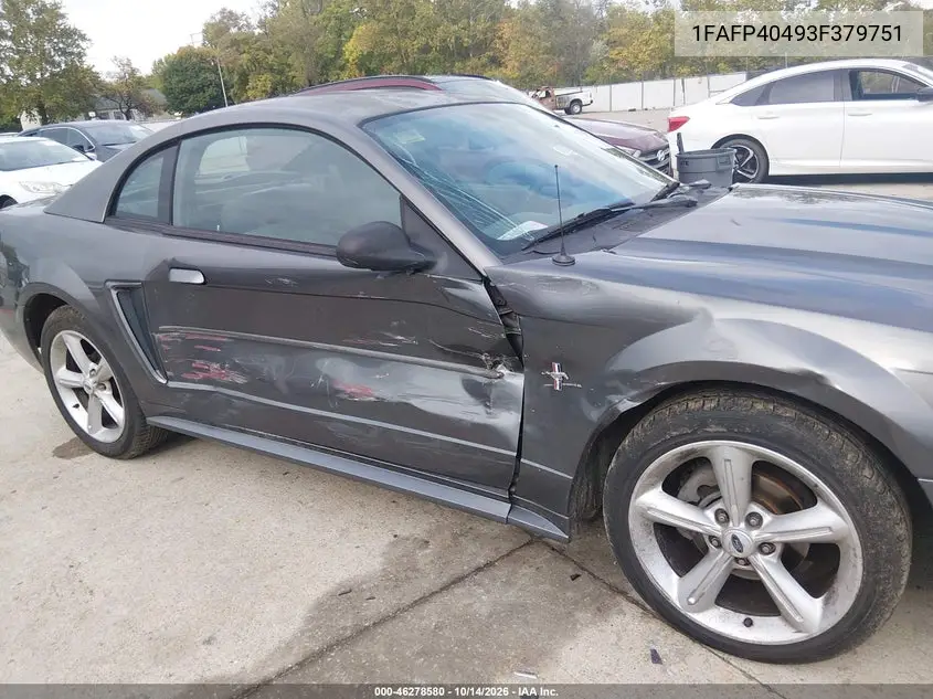 2003 FORD MUSTANG VIN 1FAFP40493F379751 — фото 6