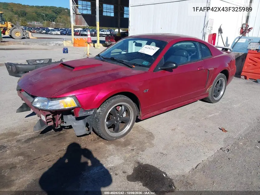 2003 FORD MUSTANG VIN 1FAFP42X43F325989 — фото 2