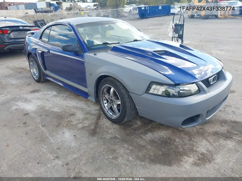FORD MUSTANG 2003, VIN 1FAFP42X43F338774